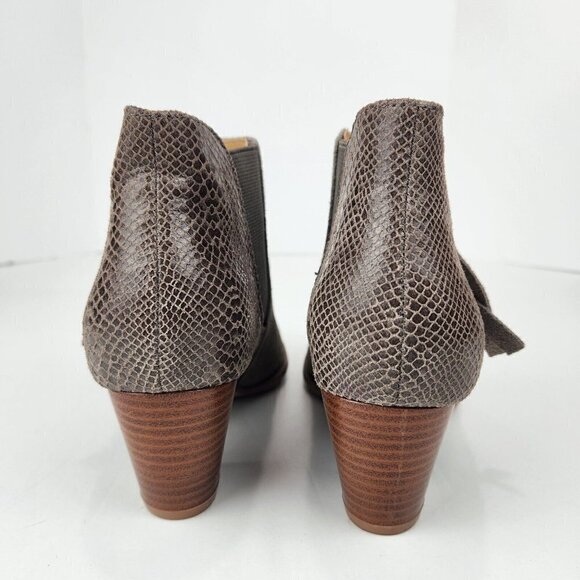 Vionic NWOB Anne Bootie Size 6 Taupe Brown Leather Stacked Heel Zip Entry Boho‎ - Picture 4 of 11